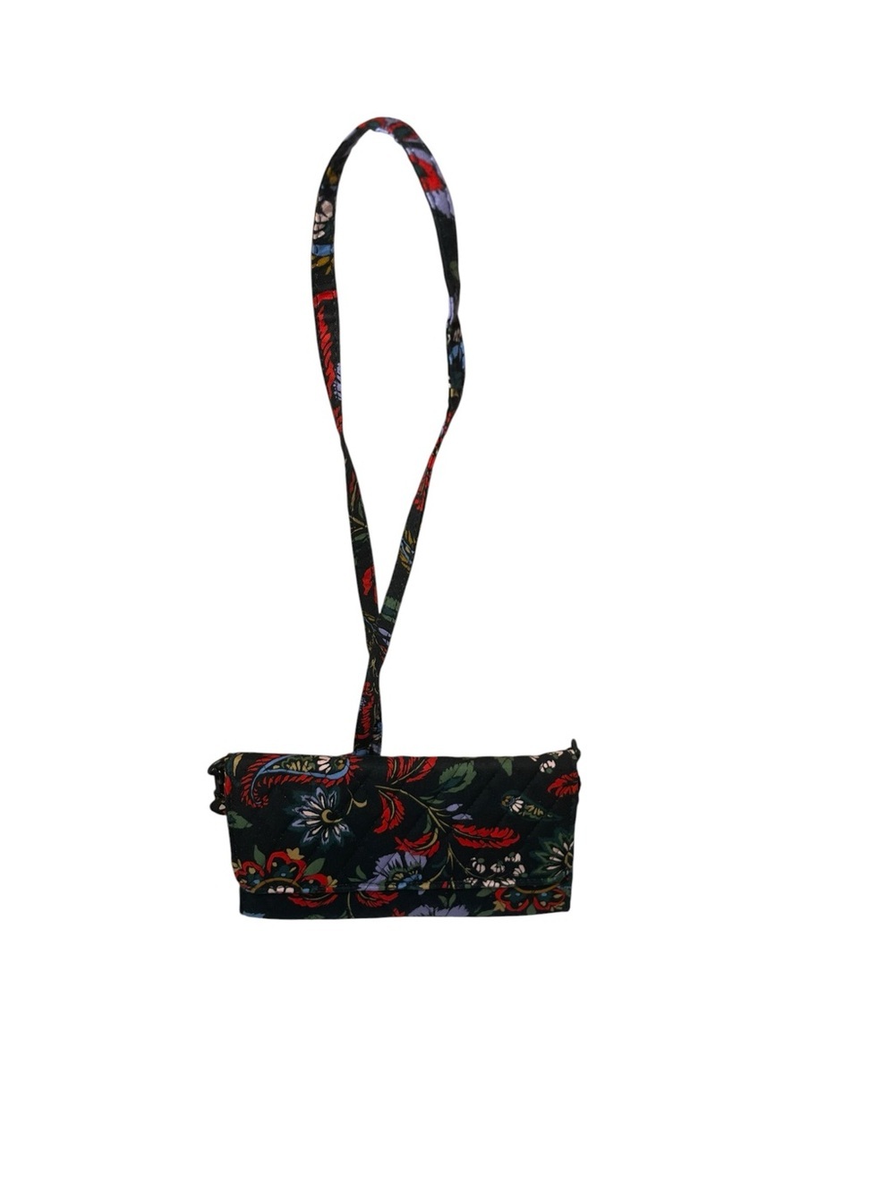 Vera Bradley Floral Quilted Crossbody Bag - Black with Red & Purple Accents